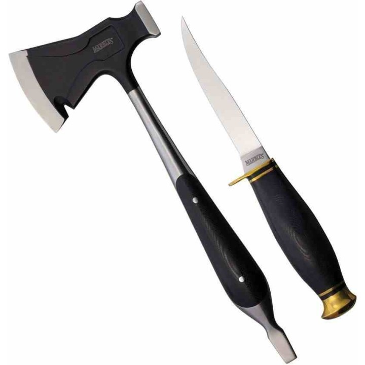 Set Marbles Hachette + Couteau Lame Acier D2 Manche Micarta Etui Cuir MR729 - Livraison Gratuite