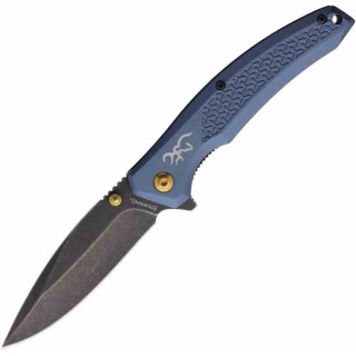 Couteau Browning Lame Acier 7Cr17MoV Manche Aluminium Bleu Linerlock Clip BR0572B - Livraison Gratuite