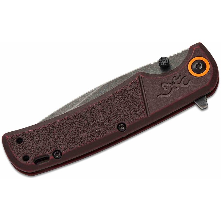 Couteau Browning Buckmark Slim Wash Lame Acier D2 Black Manche Polymère Bronze BR0581B - Livraison Gratuite