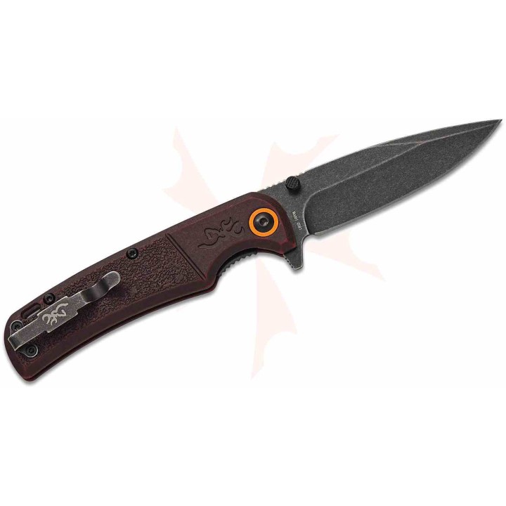 Couteau Browning Buckmark Slim Wash Lame Acier D2 Black Manche Polymère Bronze BR0581B - Livraison Gratuite