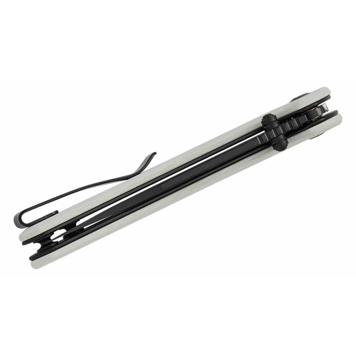 Couteau Sencut Skelfin Lame Black Acier 9Cr18MoV Manche G10 White IKBS Linerlock Clip S250071 - Livraison Gratuite