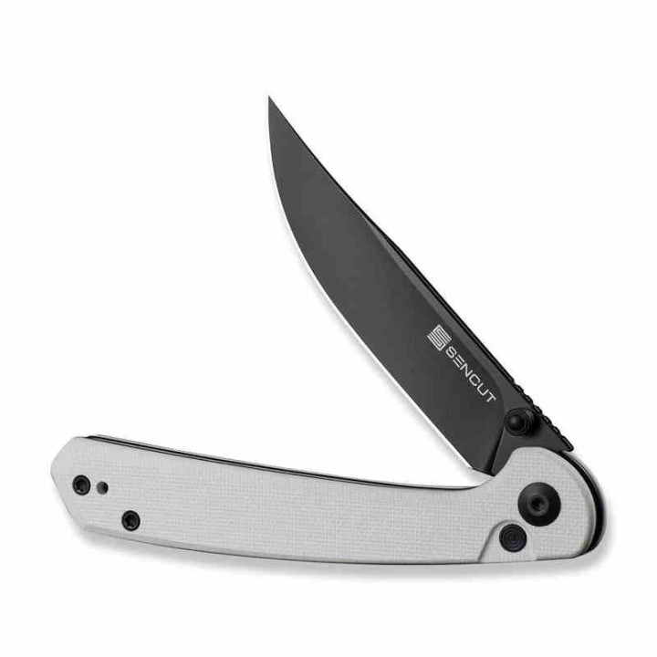 Couteau Sencut Skelfin Lame Black Acier 9Cr18MoV Manche G10 White IKBS Linerlock Clip S250071 - Livraison Gratuite