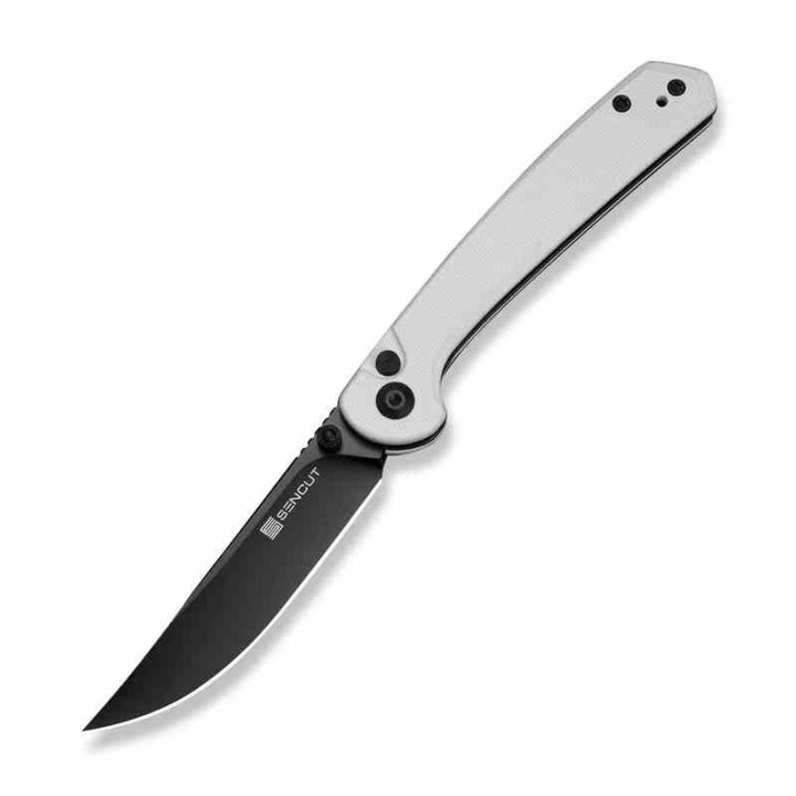 Couteau Sencut Skelfin Lame Black Acier 9Cr18MoV Manche G10 White IKBS Linerlock Clip S250071 - Livraison Gratuite