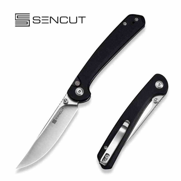 Couteau Sencut Skelfin Lame Black Acier 9Cr18MoV Manche G10 Black IKBS Linerlock Clip S250072 - Livraison Gratuite