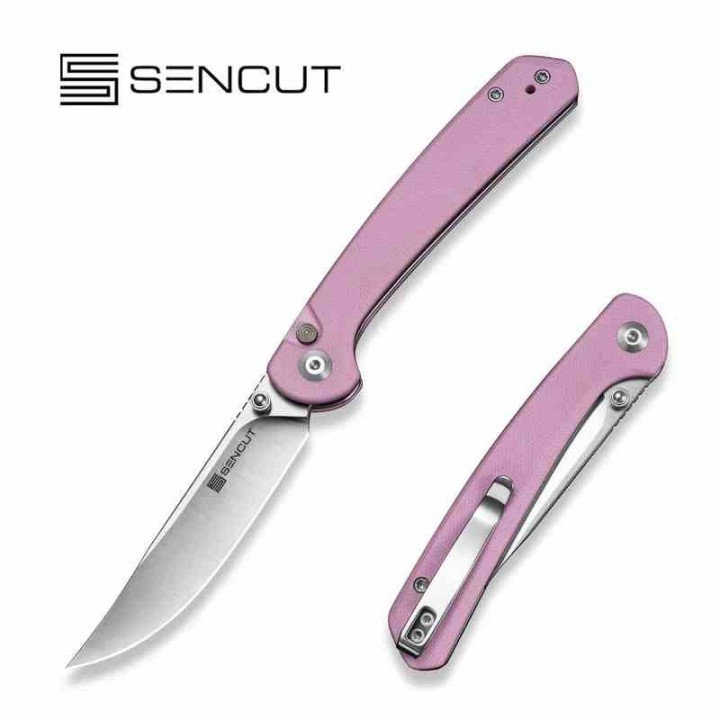 Couteau Sencut Skelfin Lame Pink Acier 9Cr18MoV Manche G10 Pink IKBS Linerlock Clip S250073 - Livraison Gratuite