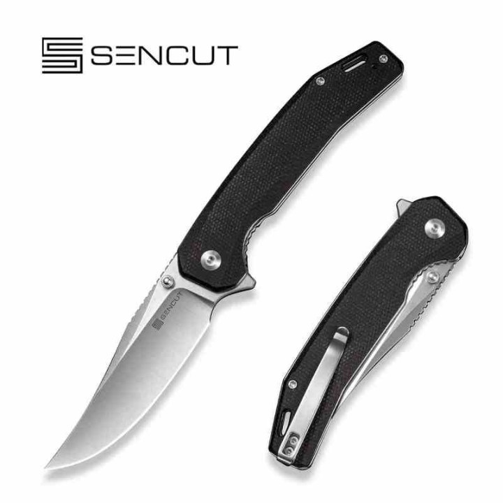 Couteau Sencut Vornix Lame Clip Point Acier 9Cr18MoV Manche Micarta Black IKBS Linerlock S250382 - Livraison Gratuite
