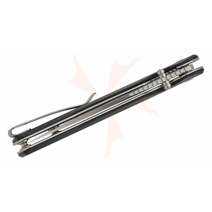 Couteau Sencut Vornix Lame Clip Point Acier 9Cr18MoV Manche Micarta Black IKBS Linerlock S250382 - Livraison Gratuite