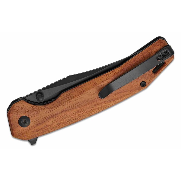 Couteau Sencut Vornix Lame Clip Point Acier 9Cr18MoV Manche Guibourtia Wood IKBS Linerlock S250383 - Livraison Gratuite