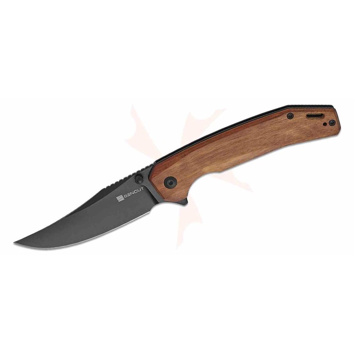 Couteau Sencut Vornix Lame Clip Point Acier 9Cr18MoV Manche Guibourtia Wood IKBS Linerlock S250383 - Livraison Gratuite