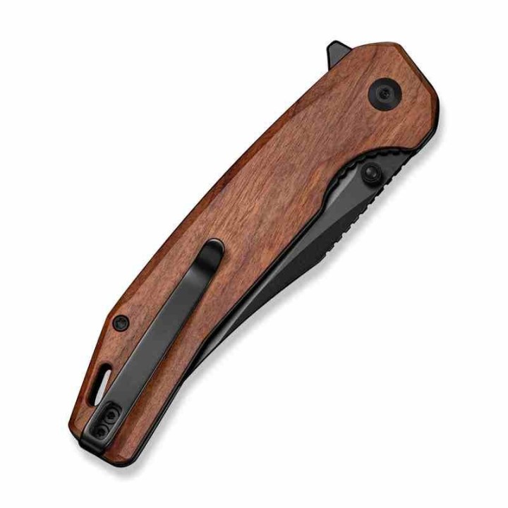 Couteau Sencut Vornix Lame Clip Point Acier 9Cr18MoV Manche Guibourtia Wood IKBS Linerlock S250383 - Livraison Gratuite