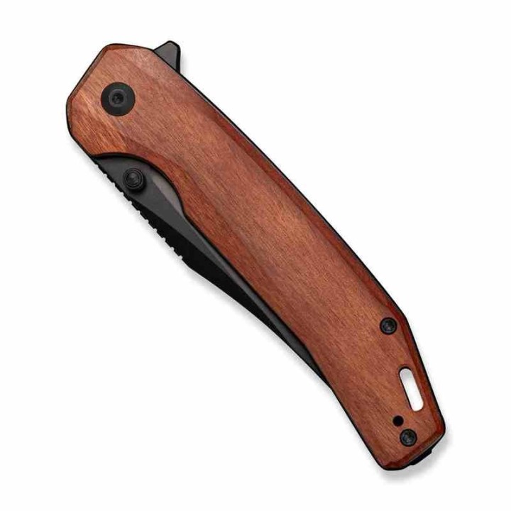 Couteau Sencut Vornix Lame Clip Point Acier 9Cr18MoV Manche Guibourtia Wood IKBS Linerlock S250383 - Livraison Gratuite