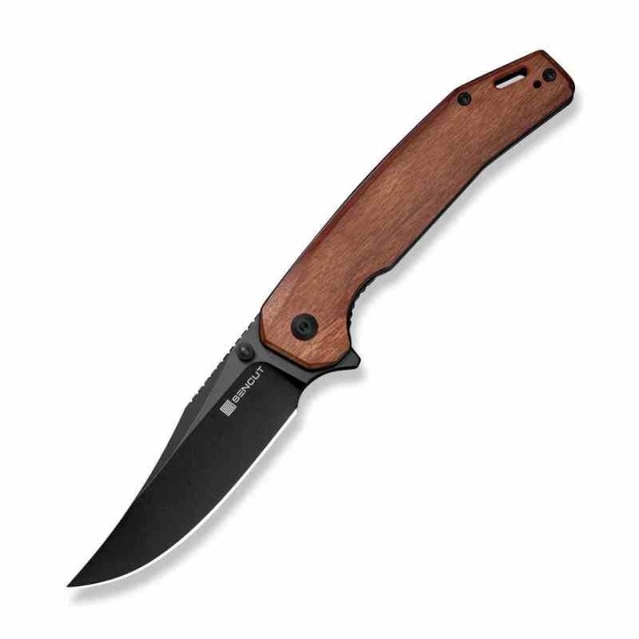 Couteau Sencut Vornix Lame Clip Point Acier 9Cr18MoV Manche Guibourtia Wood IKBS Linerlock S250383 - Livraison Gratuite
