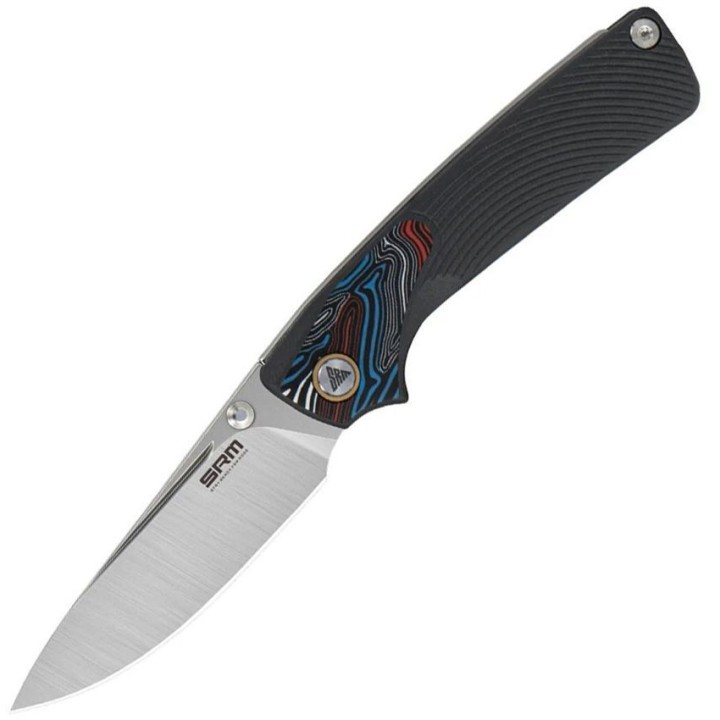 Couteau SRM Dome 106M-GK Lame Acier 14C28N Manche G-10 Gris Slip Joint Clip SRM106MGK - Livraison Gratuite