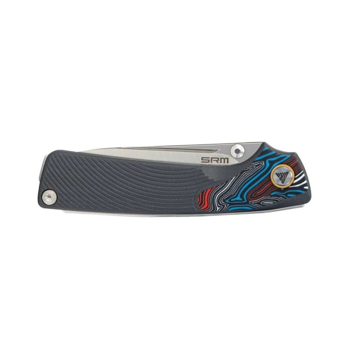 Couteau SRM Dome 106M-GK Lame Acier 14C28N Manche G-10 Gris Slip Joint Clip SRM106MGK - Livraison Gratuite