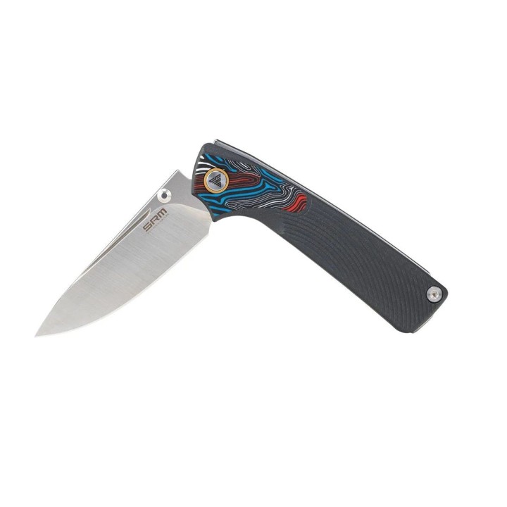 Couteau SRM Dome 106M-GK Lame Acier 14C28N Manche G-10 Gris Slip Joint Clip SRM106MGK - Livraison Gratuite