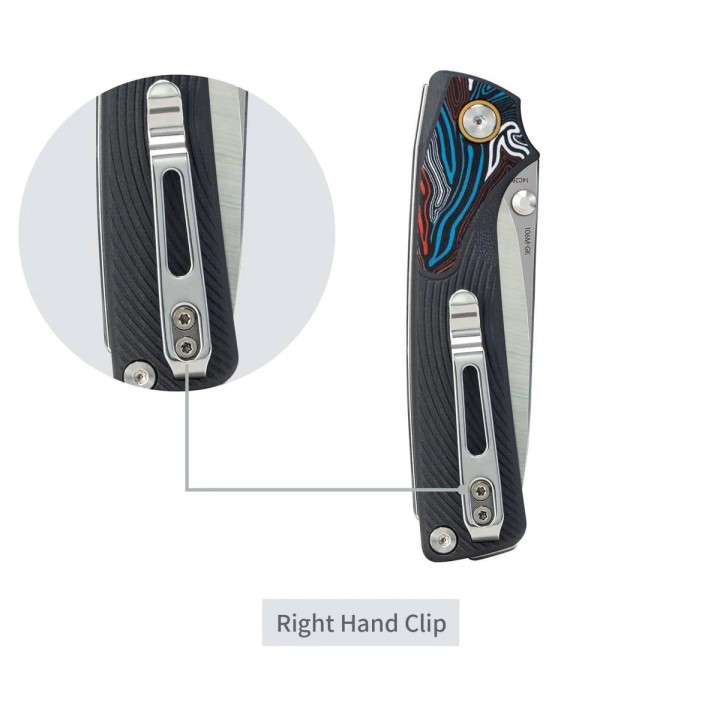 Couteau SRM Dome 106M-GK Lame Acier 14C28N Manche G-10 Gris Slip Joint Clip SRM106MGK - Livraison Gratuite