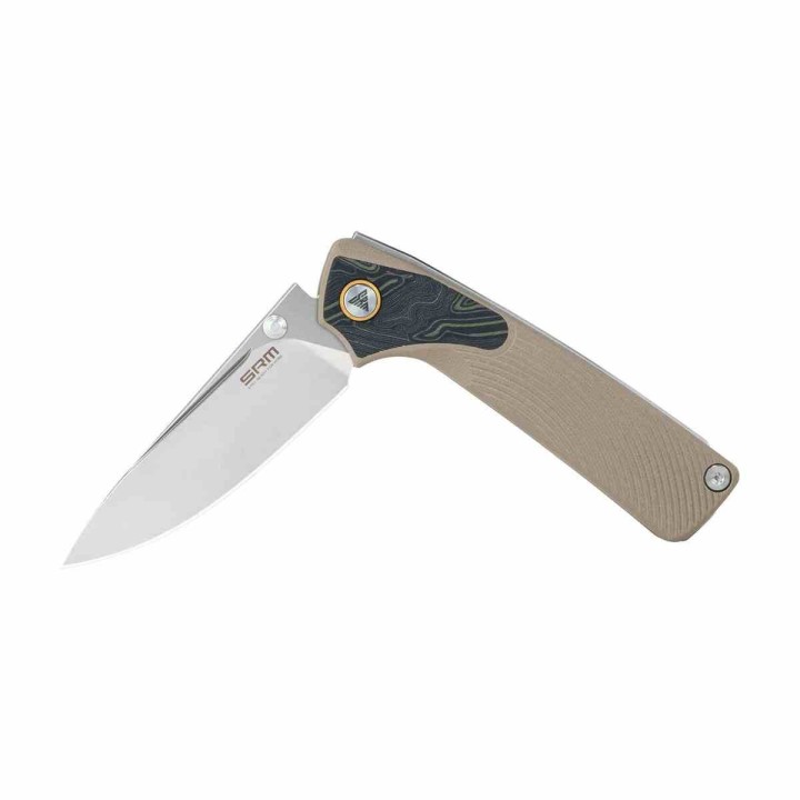 Couteau SRM Dome 106M-GW Lame Acier 14C28N Manche G-10 Desert Slip Joint Clip SRM106MGW - Livraison Gratuite