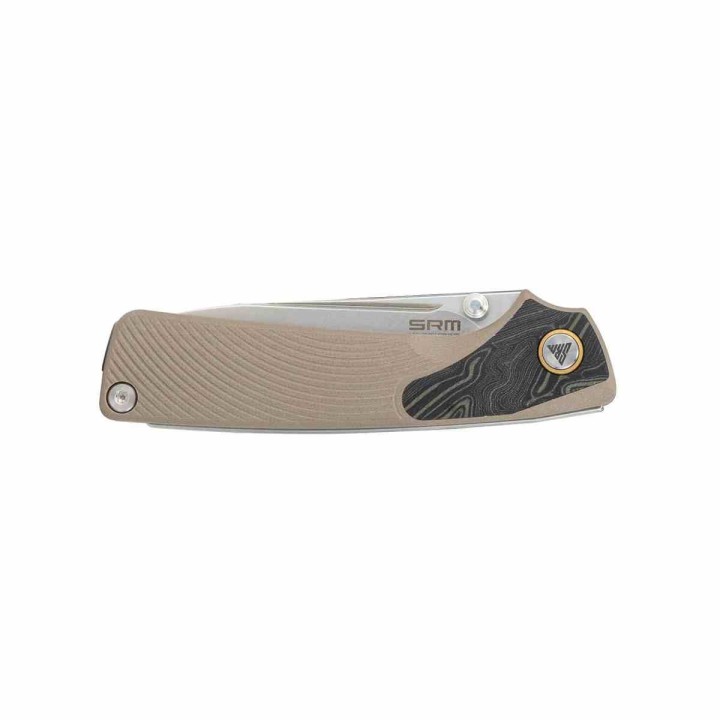 Couteau SRM Dome 106M-GW Lame Acier 14C28N Manche G-10 Desert Slip Joint Clip SRM106MGW - Livraison Gratuite