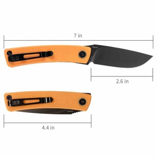 Couteau SRM Air 105M-GJ Orange Lame Acier 14C28N Manche G10 Liner Lock IKBS Clip SRM105MGJ - Livraison Gratuite
