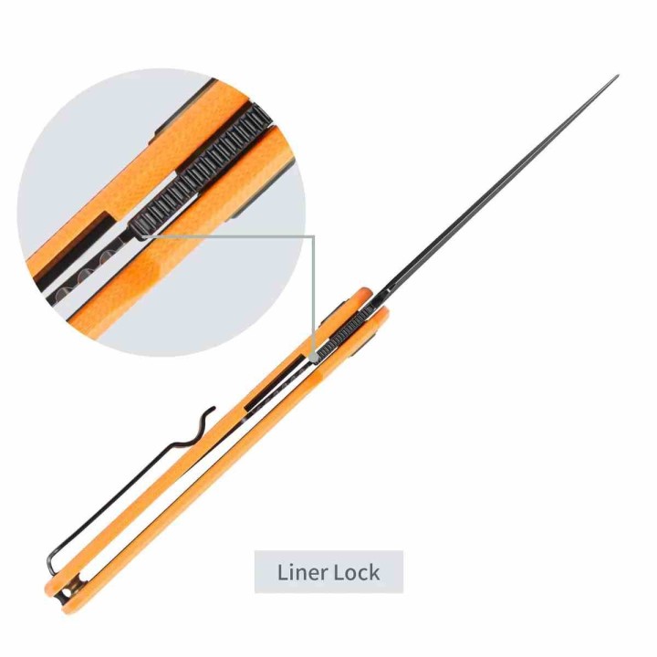 Couteau SRM Air 105M-GJ Orange Lame Acier 14C28N Manche G10 Liner Lock IKBS Clip SRM105MGJ - Livraison Gratuite