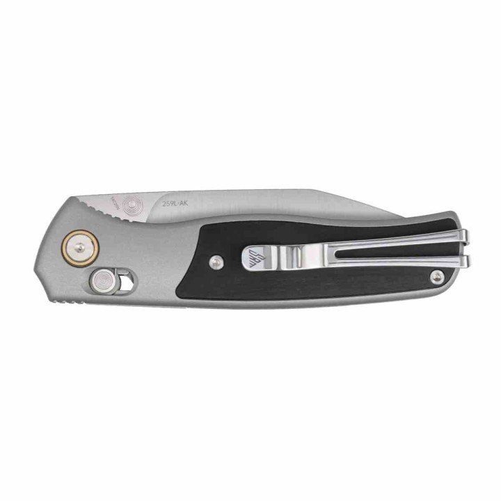 Couteau SRM Medal 259L-AK Lame Acier 14C28N Manche Alu/Ebène Ambi Lock IKBS Clip SRM259LAK - Livraison Gratuite