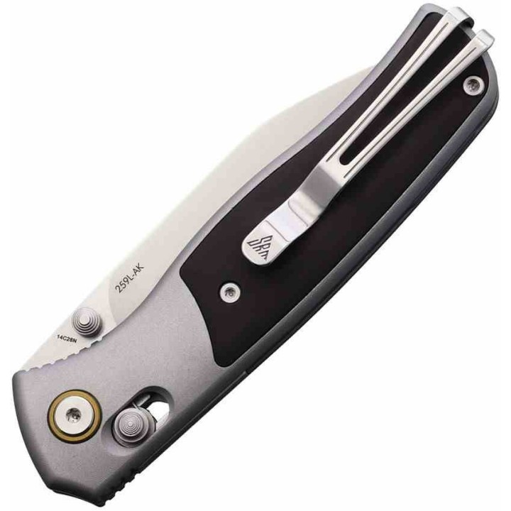 Couteau SRM Medal 259L-AK Lame Acier 14C28N Manche Alu/Ebène Ambi Lock IKBS Clip SRM259LAK - Livraison Gratuite