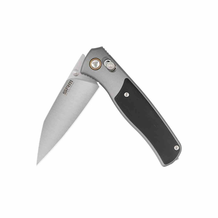 Couteau SRM Medal 259L-AK Lame Acier 14C28N Manche Alu/Ebène Ambi Lock IKBS Clip SRM259LAK - Livraison Gratuite