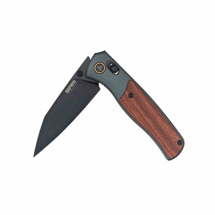 Couteau SRM Medal 259L-AG Lame Acier 14C28N Manche Alu/Rosewood Ambi Lock IKBS Clip SRM259LAG - Livraison Gratuite