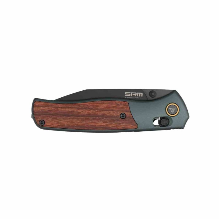 Couteau SRM Medal 259L-AG Lame Acier 14C28N Manche Alu/Rosewood Ambi Lock IKBS Clip SRM259LAG - Livraison Gratuite
