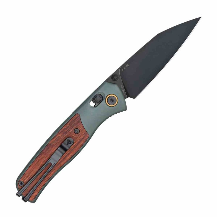 Couteau SRM Medal 259L-AG Lame Acier 14C28N Manche Alu/Rosewood Ambi Lock IKBS Clip SRM259LAG - Livraison Gratuite