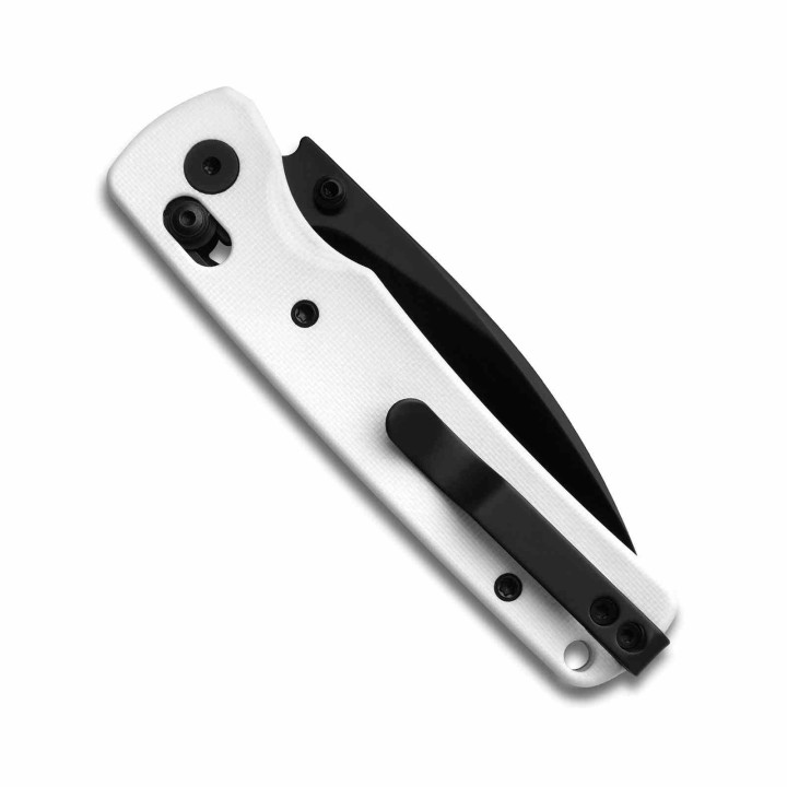 Couteau Miguron Vakor White Lame Drop Point Acier 14C28N Manche G10 Crossbar Lock Clip MGR817AWH - Livraison Gratuite