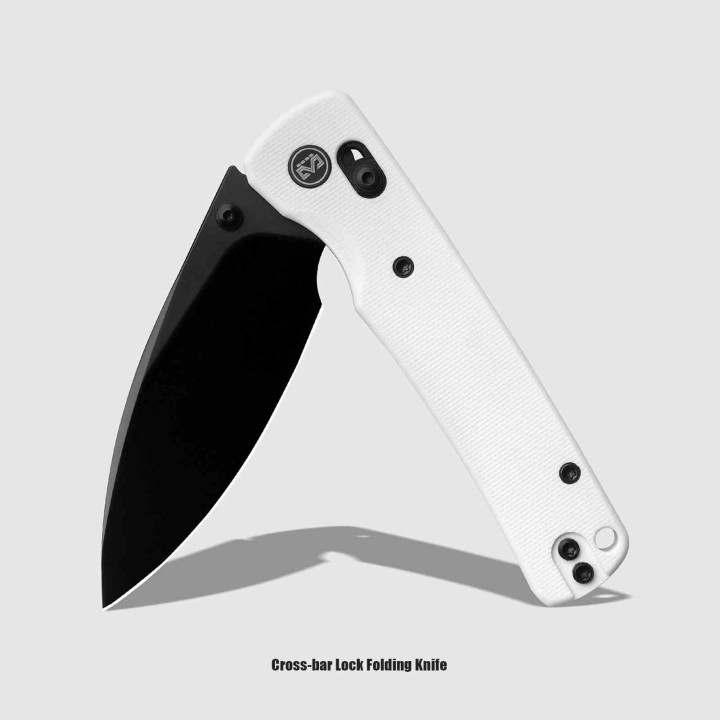Couteau Miguron Vakor White Lame Drop Point Acier 14C28N Manche G10 Crossbar Lock Clip MGR817AWH - Livraison Gratuite