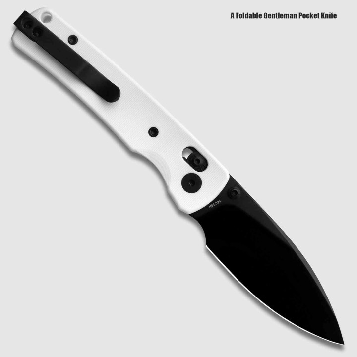 Couteau Miguron Vakor White Lame Drop Point Acier 14C28N Manche G10 Crossbar Lock Clip MGR817AWH - Livraison Gratuite