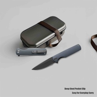 Couteau Miguron Perism Grey Lame Drop Point Acier D2 Manche G10 Linerlock Clip MGR811DG - Livraison Gratuite