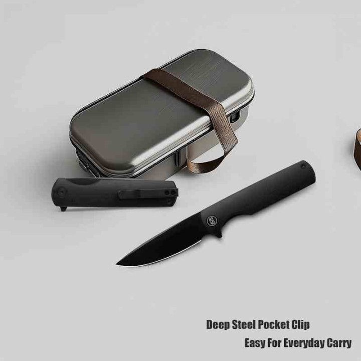 Couteau Miguron Perism Black Lame Drop Point Acier D2 Manche G10 Linerlock Clip MGR811BK - Livraison Gratuite