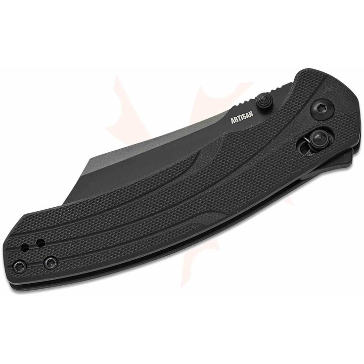 Couteau Artisan Black Lame Bowie Acier AR-RPM9 Manche G10 Recoil Lock IKBS ATZ1882PBBK  - Livraison Gratuite