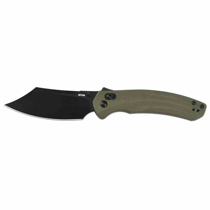 Couteau Artisan Green Lame Bowie Acier AR-RPM9 Manche G10 Recoil Lock IKBS ATZ1882PBGN - Livraison Gratuite