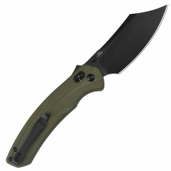 Couteau Artisan Green Lame Bowie Acier AR-RPM9 Manche G10 Recoil Lock IKBS ATZ1882PBGN - Livraison Gratuite
