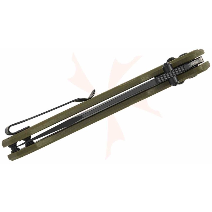 Couteau Artisan Green Lame Bowie Acier AR-RPM9 Manche G10 Recoil Lock IKBS ATZ1882PBGN - Livraison Gratuite