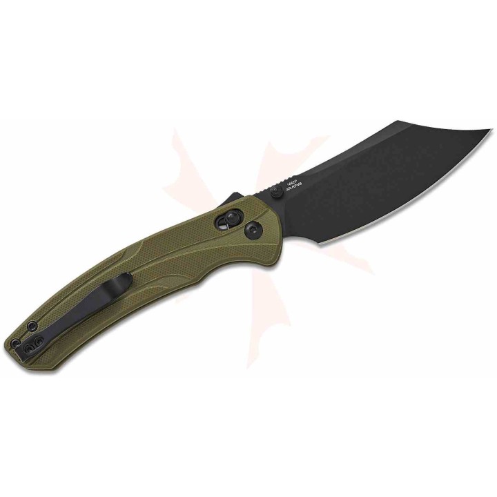 Couteau Artisan Green Lame Bowie Acier AR-RPM9 Manche G10 Recoil Lock IKBS ATZ1882PBGN - Livraison Gratuite