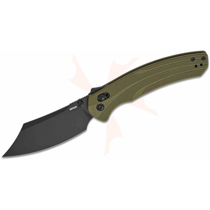 Couteau Artisan Green Lame Bowie Acier AR-RPM9 Manche G10 Recoil Lock IKBS ATZ1882PBGN - Livraison Gratuite