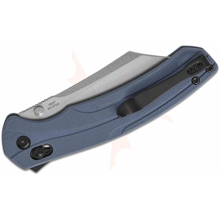 Couteau Artisan Blue Lame Bowie Acier AR-RPM9 Manche G10 Recoil Lock IKBS ATZ1882PBU - Livraison Gratuite