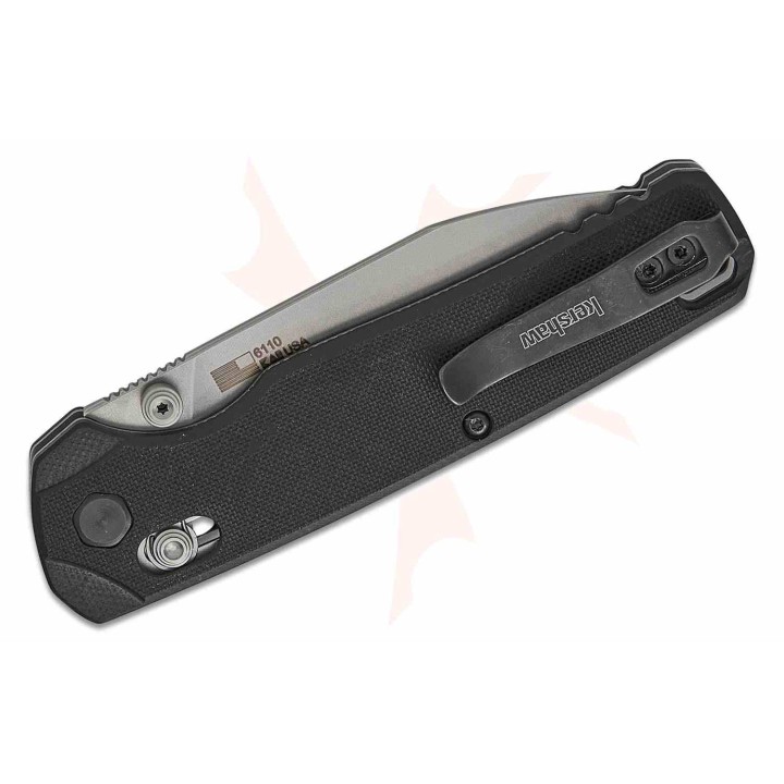 Couteau Kershaw Bel Air XL DuraLock Lame Reverse Tanto Acier CPM-MagnaCut Manche G10 Noir USA KS6110 - Livraison Gratuite