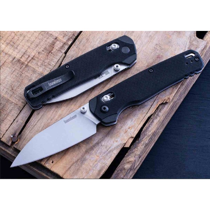Couteau Kershaw Bel Air XL DuraLock Lame Reverse Tanto Acier CPM-MagnaCut Manche G10 Noir USA KS6110 - Livraison Gratuite
