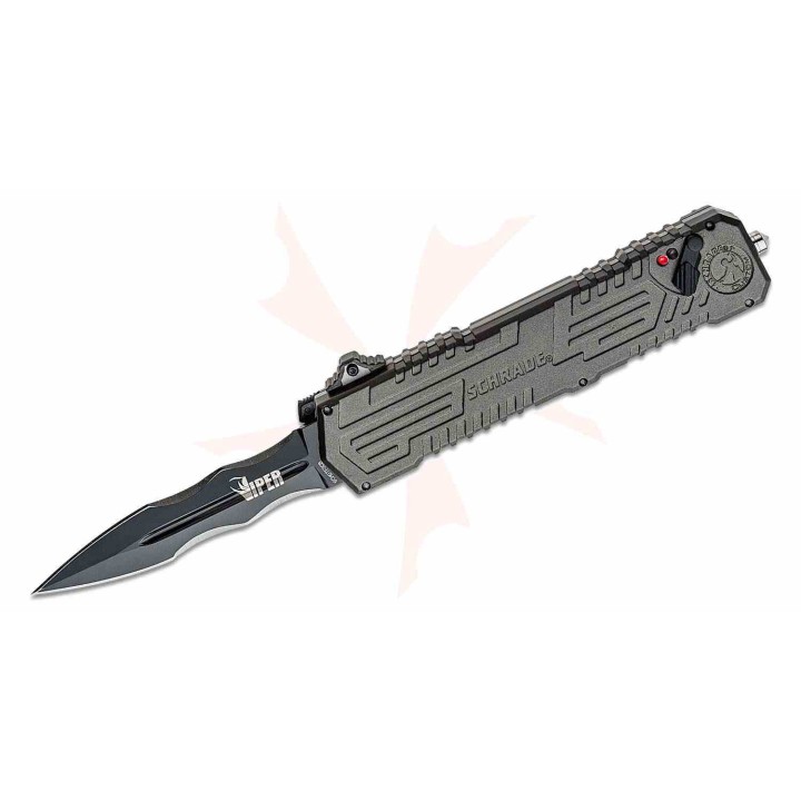 Couteau Automatique OTF Schrade Viper Lame Acier 4034 Manche Alu Sécurité Clip SCHOTF3CB - Livraison Gratuite
