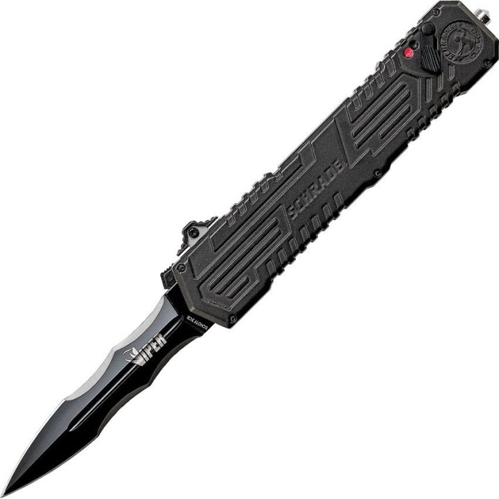 Couteau Automatique OTF Schrade Viper Lame Acier 4034 Manche Alu Sécurité Clip SCHOTF3CB - Livraison Gratuite