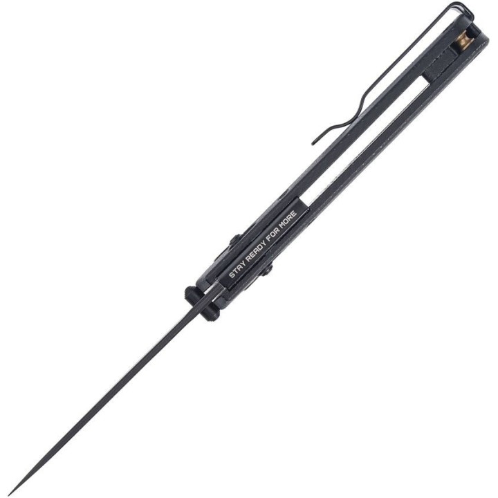 Couteau SRM Medal 255L-CB2 Lame Acier Laminé 140Cr Manche Fibre de Carbone Axis Lock Ambi Clip SRM255LFB2 - Livraison Gratuite