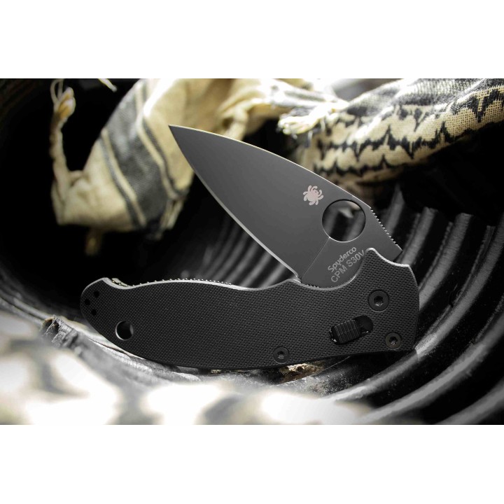 Couteau Spyderco Manix 2 XL Lame Acier CPM-S30V Manche G-10 Noir Ball Bearing Lock USA SC95GPBBK2 - Livraison Gratuite