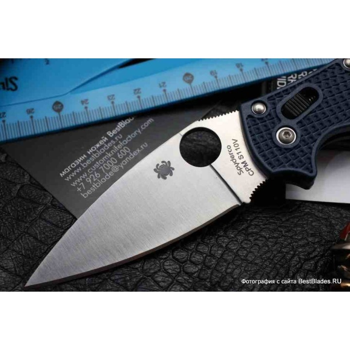 Couteau Spyderco Manix 2 Lightweight Lame Acier CPM-S110V Manche FRN Bleu Ball Bearing Lock USA SC101PDBL2 - Livraison Gratuite