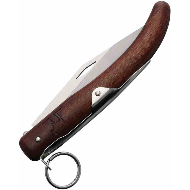 Couteau Okapi Lame Acier Carbone 1075 Manche Bois Système à Anneau South Africa KO02560- Livraison Gratuite